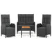 Set mobilier de grădină cu perne, 4 piese, negru, poliratan - WALTI WALTI