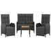 Set mobilier de grădină cu perne, 4 piese, negru, poliratan - WALTI WALTI