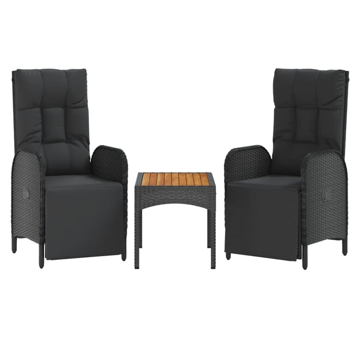 Set mobilier de grădină cu perne, 4 piese, negru, poliratan - WALTI WALTI