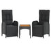 Set mobilier de grădină cu perne, 4 piese, negru, poliratan - WALTI WALTI