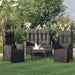 Set mobilier de grădină cu perne, 4 piese, negru, poliratan - WALTI WALTI