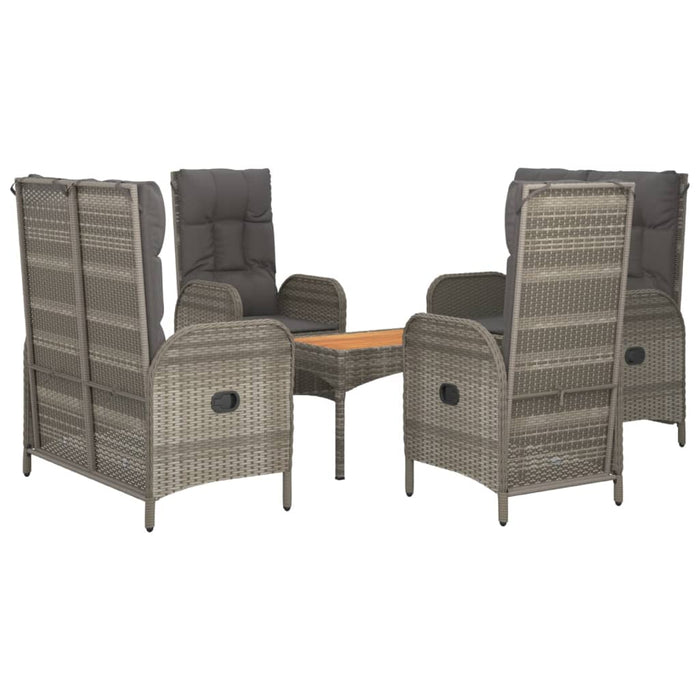 Set mobilier de grădină cu perne, 5 piese, gri, poliratan - WALTI WALTI
