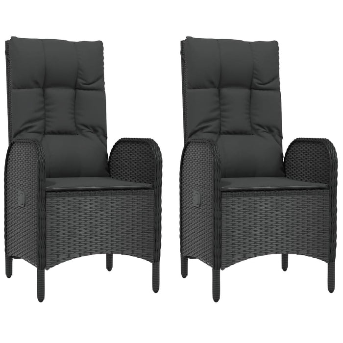Set mobilier de grădină cu perne, 5 piese, negru, poliratan WALTI
