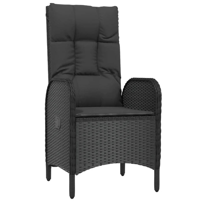 Set mobilier de grădină cu perne, 5 piese, negru, poliratan WALTI