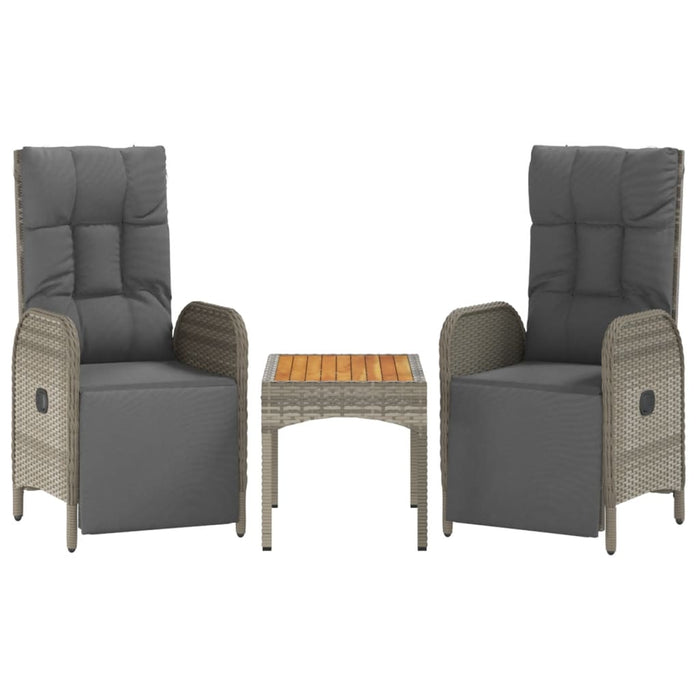 Set mobilier de grădină cu perne, 5 piese, gri, poliratan WALTI