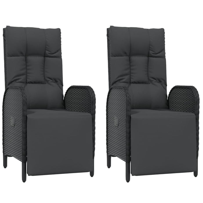 Set mobilier de grădină cu perne, 5 piese, negru, poliratan WALTI