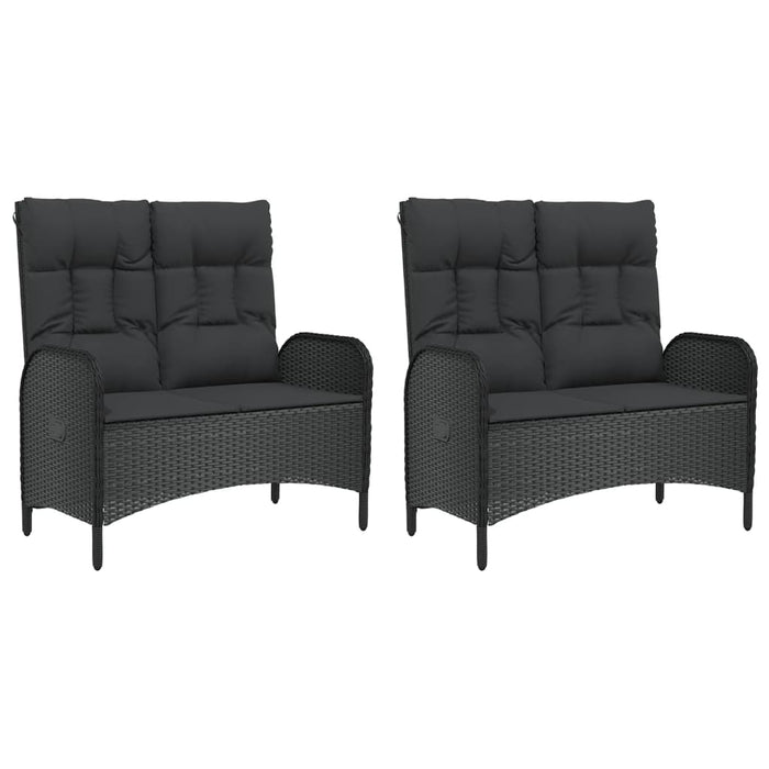 Set mobilier de grădină cu perne, 5 piese, negru, poliratan WALTI