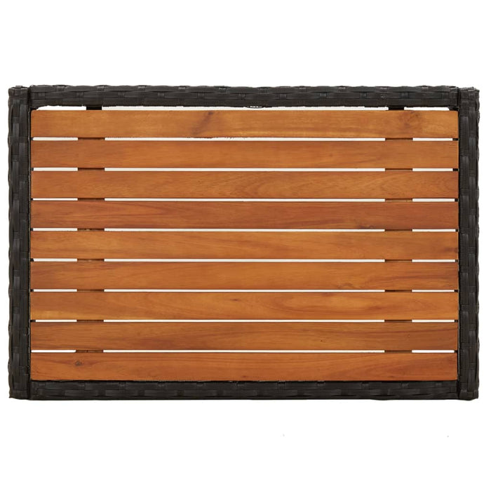 Set mobilier de grădină cu perne, 5 piese, negru, poliratan WALTI