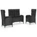 Set mobilier de grădină cu perne, 3 piese, negru, poliratan - WALTI WALTI