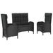 Set mobilier de grădină cu perne, 3 piese, negru, poliratan - WALTI WALTI