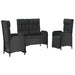 Set mobilier de grădină cu perne, 3 piese, negru, poliratan - WALTI WALTI