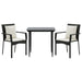 Set mobilier de grădină cu perne, 3 piese, negru, poliratan - WALTI WALTI