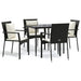 Set mobilier de grădină cu perne, 5 piese, negru, poliratan - WALTI WALTI