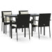 Set mobilier de grădină cu perne, 5 piese, negru, poliratan - WALTI WALTI