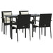 Set mobilier de grădină cu perne, 5 piese, negru, poliratan - WALTI WALTI