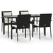 Set mobilier de grădină cu perne, 5 piese, negru, poliratan - WALTI WALTI
