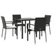 Set mobilier de grădină cu perne, 5 piese, negru, poliratan - WALTI WALTI