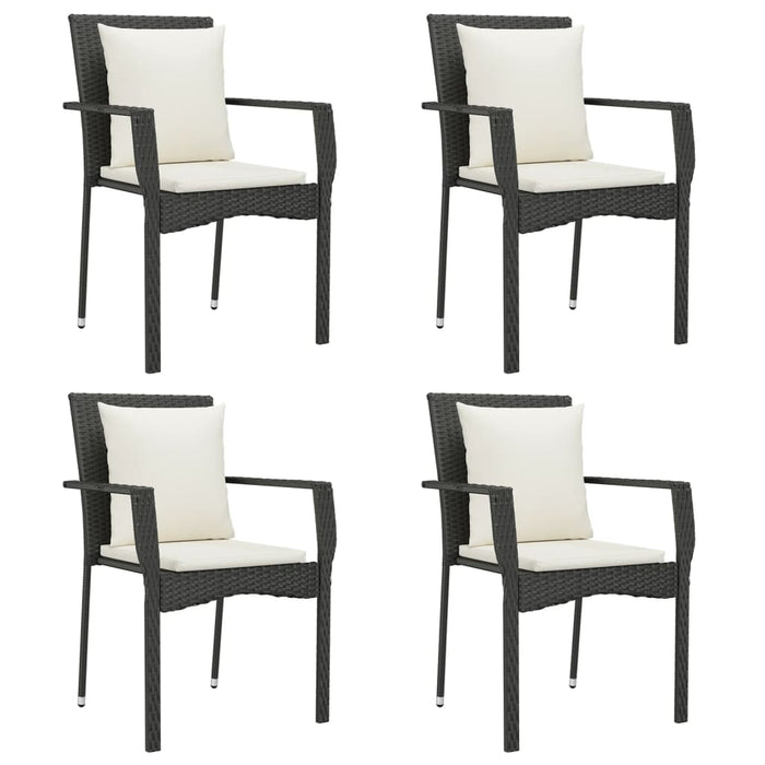 Set mobilier de grădină cu perne, 5 piese, negru, poliratan - WALTI WALTI