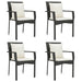 Set mobilier de grădină cu perne, 5 piese, negru, poliratan - WALTI WALTI
