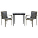 Set mobilier de grădină cu perne, 3 piese, negru/gri, poliratan - WALTI WALTI