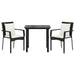 Set mobilier de grădină cu perne, 3 piese, negru, poliratan - WALTI WALTI