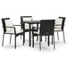 Set mobilier de grădină cu perne, 5 piese, negru, poliratan - WALTI WALTI