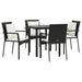 Set mobilier de grădină cu perne, 5 piese, negru, poliratan - WALTI WALTI