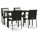 Set mobilier de grădină cu perne, 5 piese, negru, poliratan - WALTI WALTI
