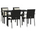 Set mobilier de grădină cu perne, 5 piese, negru, poliratan - WALTI WALTI