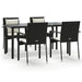 Set mobilier de grădină cu perne, 5 piese, negru, poliratan - WALTI WALTI