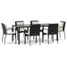 Set mobilier de grădină cu perne, 7 piese, negru, poliratan - WALTI WALTI