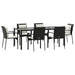 Set mobilier de grădină cu perne, 7 piese, negru, poliratan - WALTI WALTI