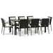 Set mobilier de grădină cu perne, 9 piese, negru, poliratan - WALTI WALTI