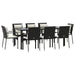 Set mobilier de grădină cu perne, 9 piese, negru, poliratan - WALTI WALTI
