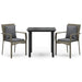 Set mobilier de grădină cu perne, 3 piese, negru/gri, poliratan - WALTI WALTI
