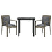 Set mobilier de grădină cu perne, 3 piese, negru/gri, poliratan - WALTI WALTI