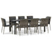 Set mobilier de grădină cu perne, 9 piese, negru/gri, poliratan - WALTI WALTI
