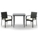 Set mobilier de grădină cu perne, 3 piese, negru, poliratan - WALTI WALTI