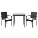Set mobilier de grădină cu perne, 3 piese, negru, poliratan - WALTI WALTI
