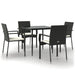 Set mobilier de grădină cu perne, 5 piese, negru, poliratan - WALTI WALTI