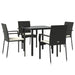 Set mobilier de grădină cu perne, 5 piese, negru, poliratan - WALTI WALTI