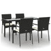 Set mobilier de grădină cu perne, 5 piese, negru, poliratan - WALTI WALTI