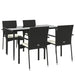 Set mobilier de grădină cu perne, 5 piese, negru, poliratan - WALTI WALTI