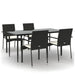 Set mobilier de grădină cu perne, 5 piese, negru, poliratan - WALTI WALTI