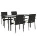Set mobilier de grădină cu perne, 5 piese, negru, poliratan - WALTI WALTI