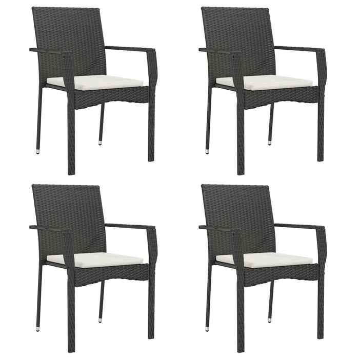 Set mobilier de grădină cu perne, 5 piese, negru, poliratan - WALTI WALTI