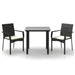 Set mobilier de grădină cu perne, 3 piese, negru, poliratan - WALTI WALTI
