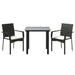 Set mobilier de grădină cu perne, 3 piese, negru, poliratan - WALTI WALTI