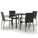 Set mobilier de grădină cu perne, 5 piese, negru, poliratan - WALTI WALTI