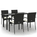 Set mobilier de grădină cu perne, 5 piese, negru, poliratan - WALTI WALTI